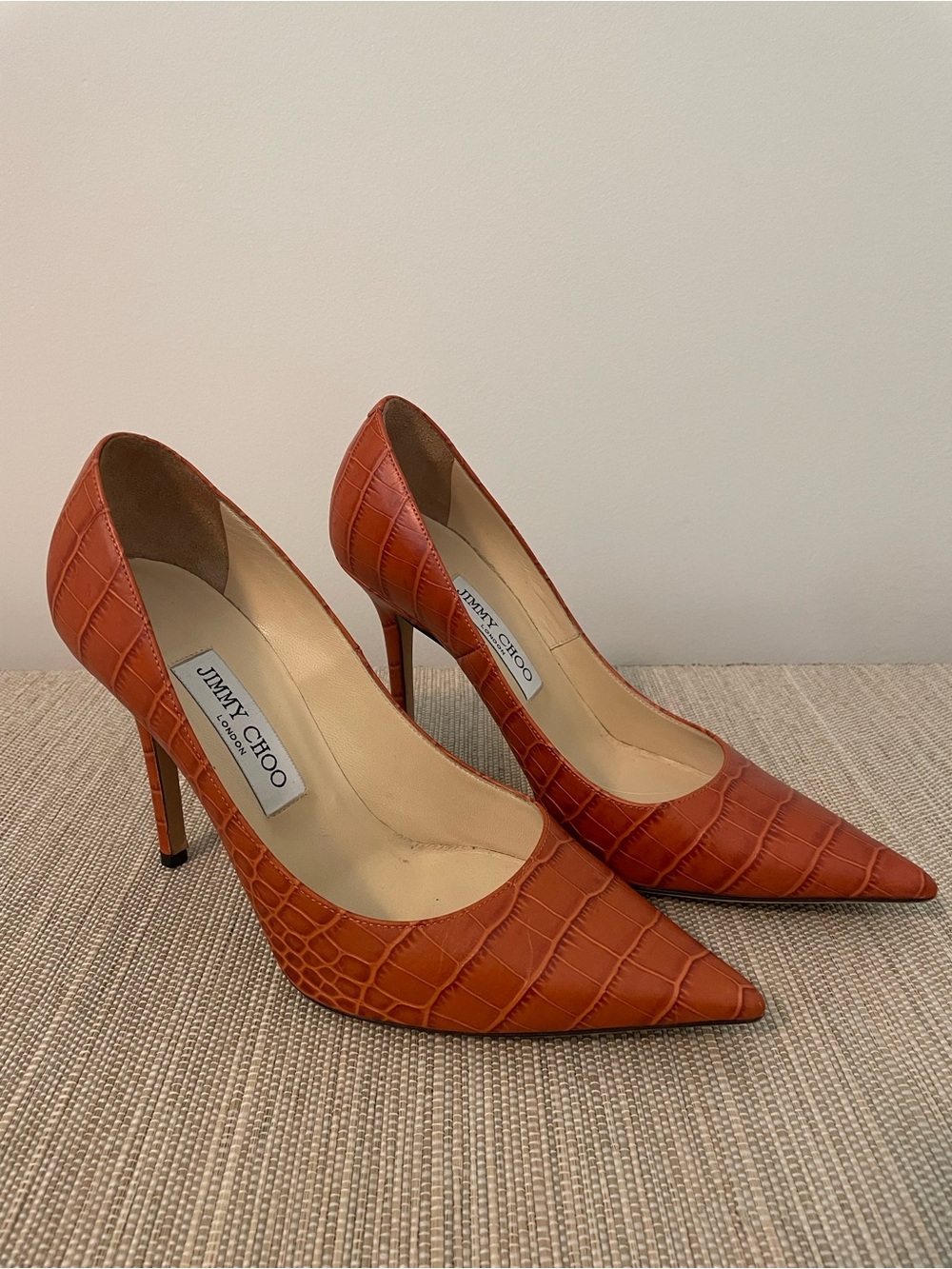 Jimmy Choo Love 100 Croc Embossed Heel Pump